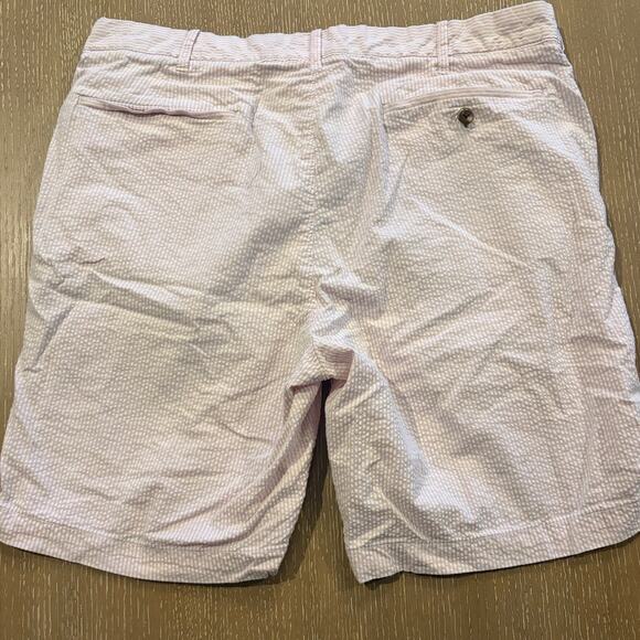 J.Crew Shorts Men’s 34 Pink Striped Seersucker Chino 9" Inseam Casual Classic - Picture 3 of 8